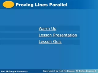 Proving Lines Parallel