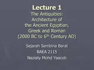 Sejarah Senibina Barat BAEA 2115 Naziaty Mohd Yaacob