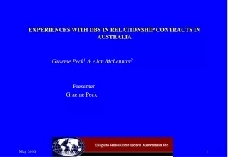 EXPERIENCES WITH DBS IN RELATIONSHIP CONTRACTS IN AUSTRALIA