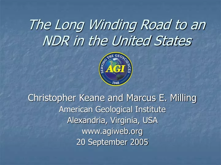 the long winding road to an ndr in the united states