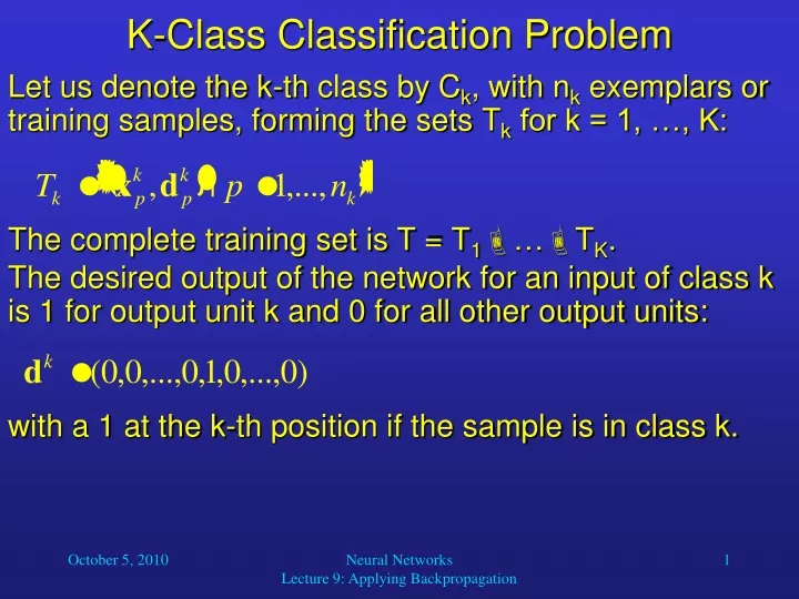 k class classification problem