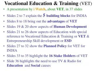 Vocational Education &amp; Training  (VET)