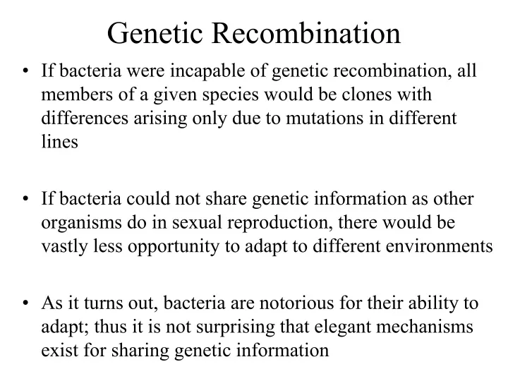 genetic recombination