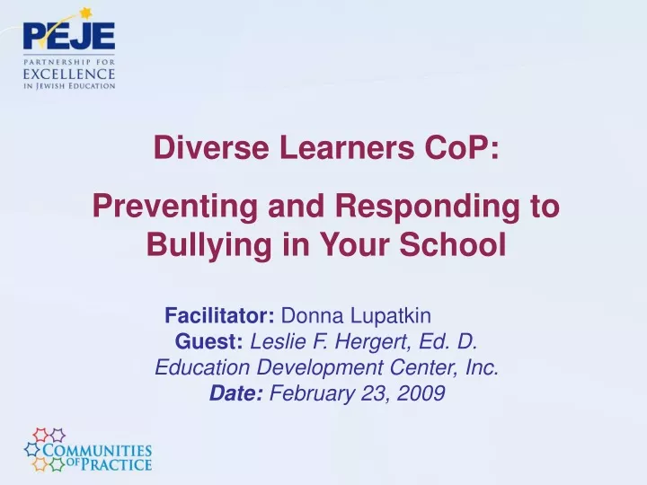 diverse learners cop preventing and responding