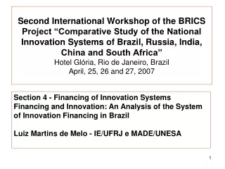 Section 4 - Financing of Innovation Systems