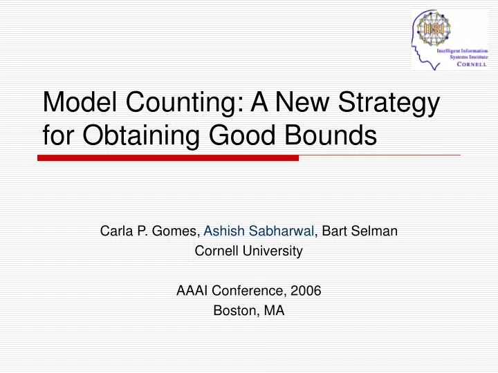 model counting a new strategy for obtaining good bounds