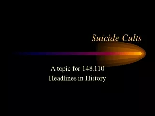 Suicide Cults
