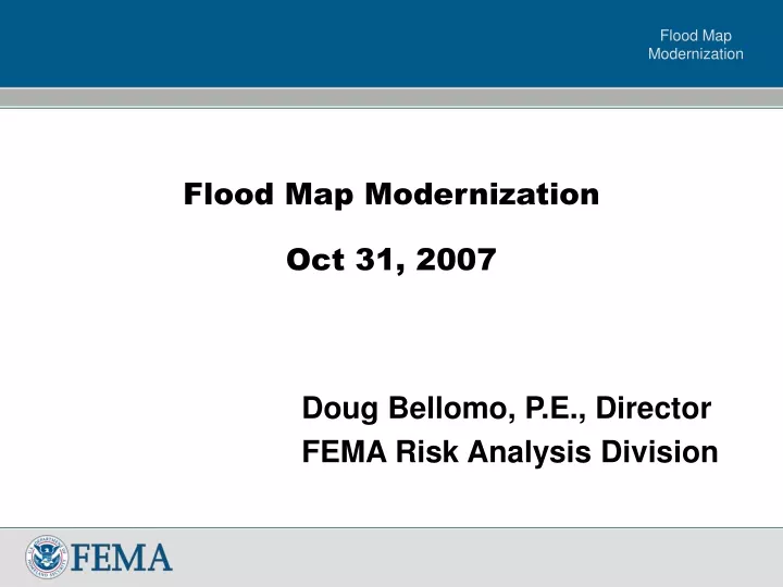 flood map modernization oct 31 2007