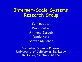 internet scale systems research group