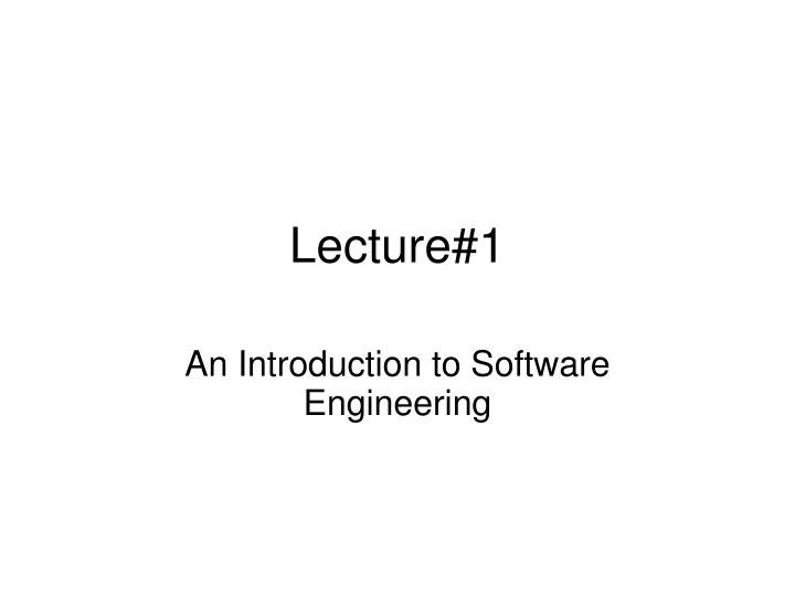 lecture 1