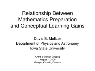 Relationship Between  Mathematics Preparation  and Conceptual Learning Gains