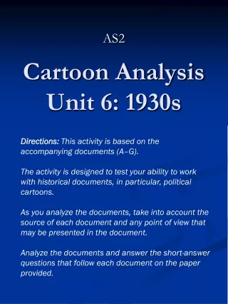 Cartoon Analysis Unit 6: 1930s