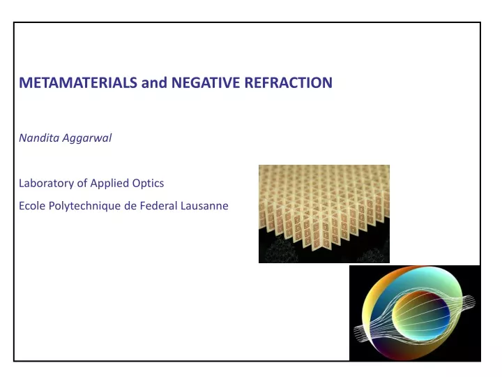 metamaterials and negative refraction nandita
