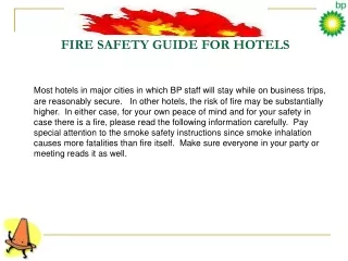 FIRE SAFETY GUIDE FOR HOTELS