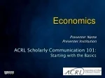 Scholarly Communication Economics: Basics and Trends - slide 1