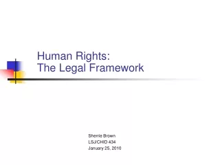 Human Rights:   The Legal Framework