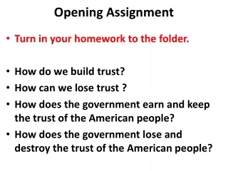 Opening Assignment