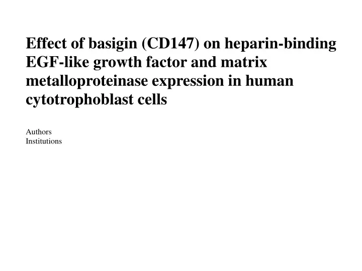 effect of basigin cd147 on heparin binding
