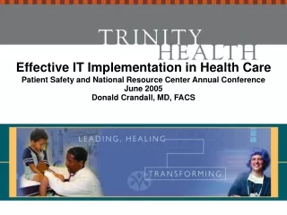 Effective IT Implementation in Health Care