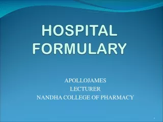 HOSPITAL FORMULARY