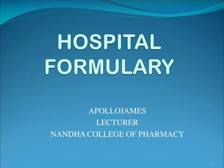 hospital formulary