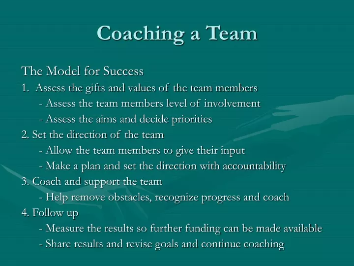 coaching a team