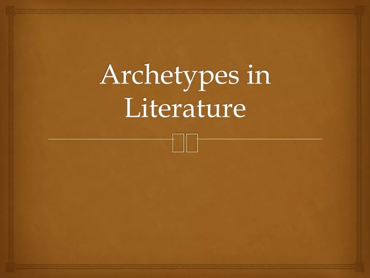 archetypes in literature