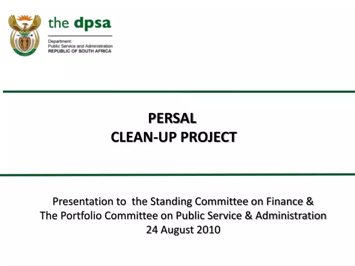 persal clean up project