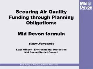 Mid Devon Air Quality – A Problem?