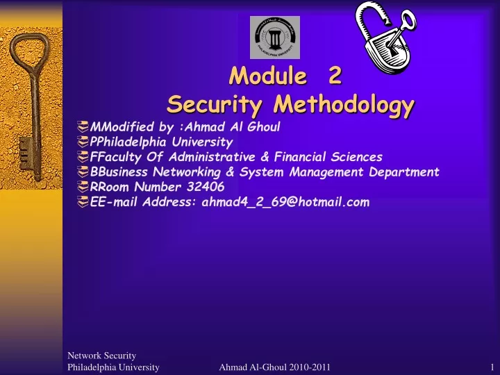 module 2 security methodology