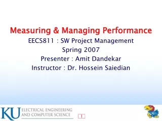 Measuring &amp; Managing Performance EECS811 : SW Project Management Spring 2007