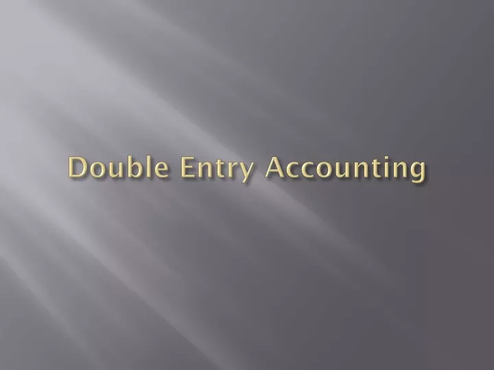double entry accounting