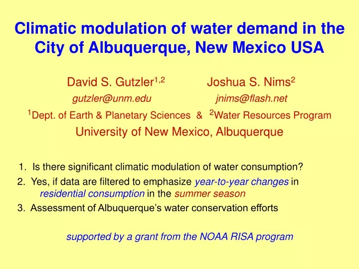 climatic modulation of water demand in the city of albuquerque new mexico usa