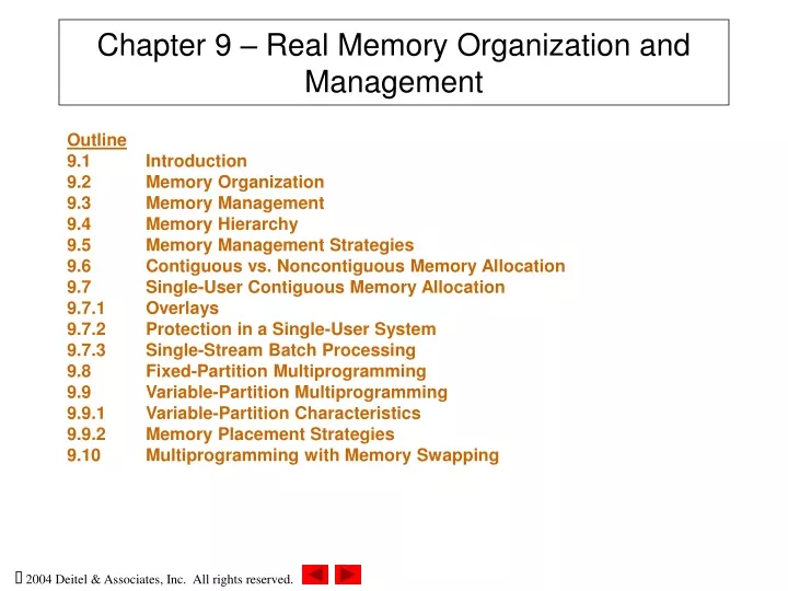 chapter 9 real memory organization and management