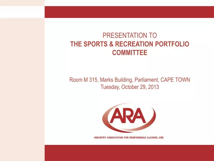 presentation to the sports recreation portfolio