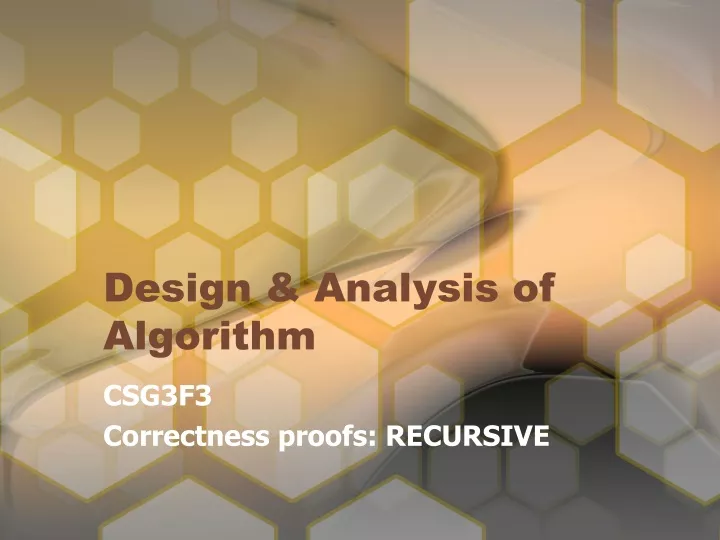 design analysis of algorithm