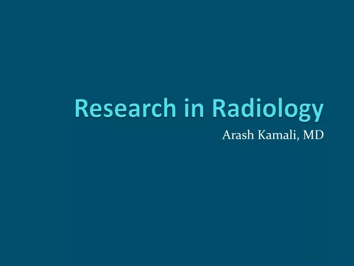 research in radiology
