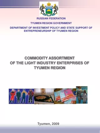 COMMODITY ASSORTMENT  OF THE LIGHT INDUSTRY ENTERPRISES OF TYUMEN REGION