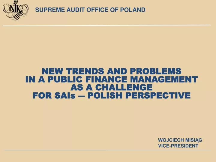 new trends and problems in a public finance management as a challenge for sais polish perspective