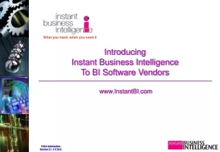 Introducing  Instant Business Intelligence To BI Software Vendors