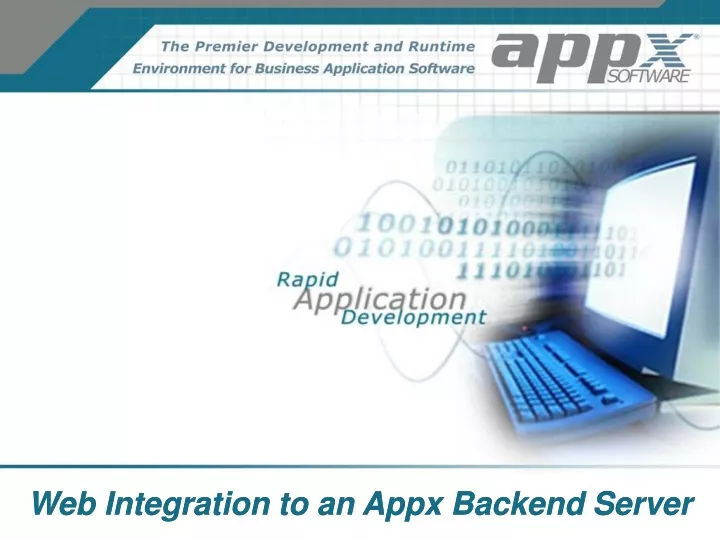 web integration to an appx backend server