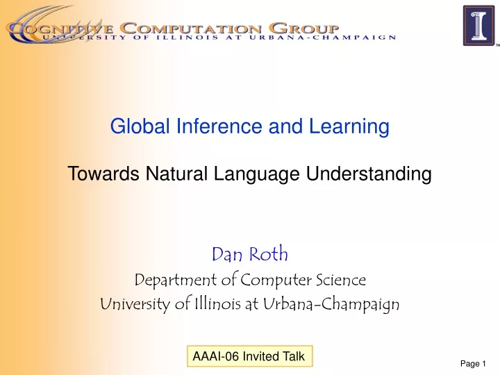 global inference and learning towards natural language understanding