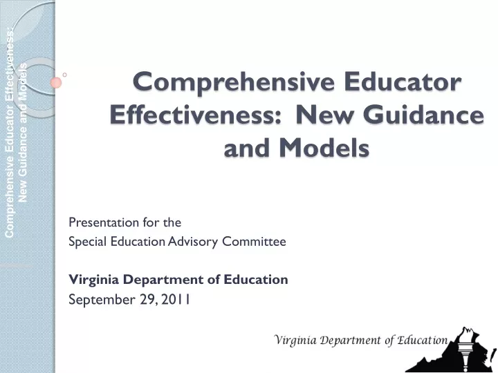 comprehensive educator effectiveness new guidance and models
