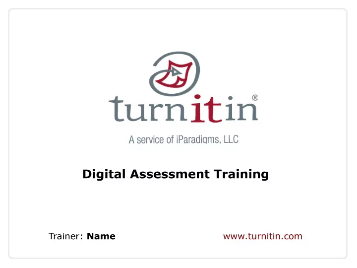 digital assessment training trainer name