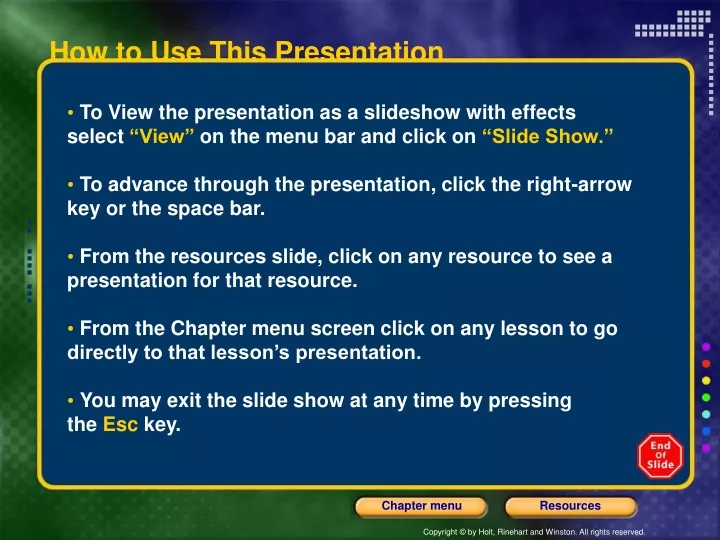 how to use this presentation