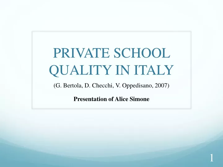 private school quality in italy