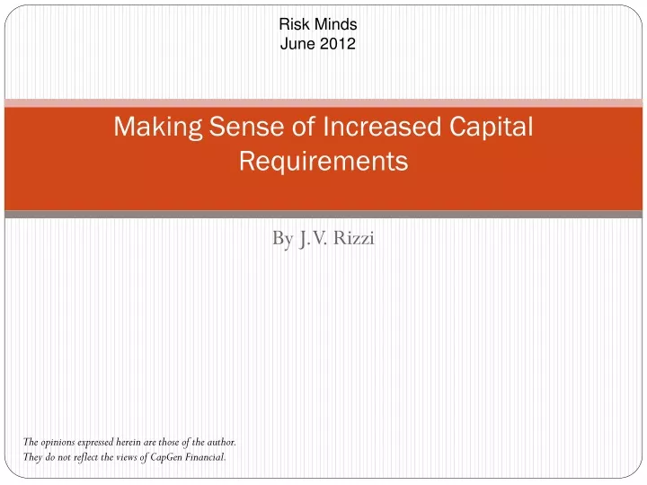 making sense of increased capital requirements