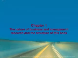 Chapter 1 The nature of business and management research and the structure of this book