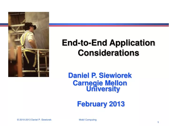 end to end application considerations
