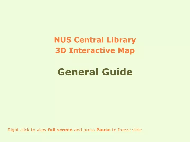 nus central library 3d interactive map general